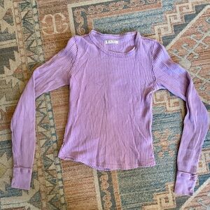 We The Free Lavender Ribbed Knit Top